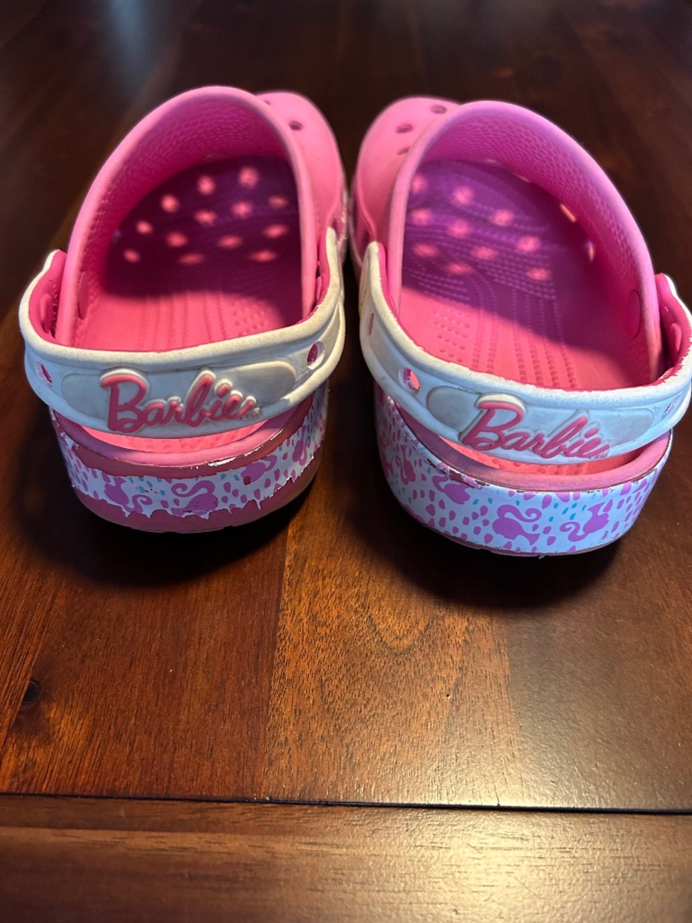 Crocs x Barbie Kids Classic Clogs Pink Graphic Print Size 4 Girls Slip On Shoes
